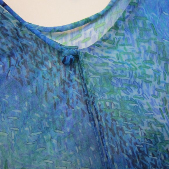 Floaty 70s Maxi Dress One Shoulder Sheer Overlay Poncho Topper - Picture 7 of 12